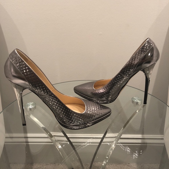 NEW Jimmy Choo Cubed Mirror Leather Shoes - Picture 6 of 8